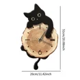 thumbnail image 4 of Cat Wall Clock Modern with Swinging Tail Silent for Kids Room Bedroom Home Decor, 4 of 5