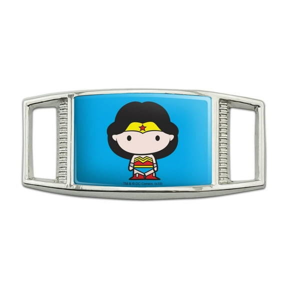 Wonder Woman Cute Chibi Character Rectangular Shoe Shoelace Shoe Lace Tag Runner Gym Charm Decoration