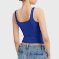 thumbnail image 4 of Pimfylm Womens Square Neck Tank Top Sleeveless Summer Basic Tops Sharp Collection(Blue,L), 4 of 6