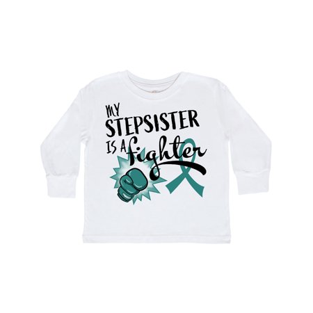 

Inktastic Ovarian Cancer Awareness My Stepsister is a Fighter Gift Toddler Boy or Toddler Girl Long Sleeve T-Shirt