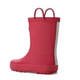 thumbnail image 3 of Kushyshoo Red Matte Kids Rain Boots for Girls Toddler Waterproof Rubber with Easy-On Handles Size 2, 3 of 5