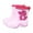 Pink, variant on eczipvz Rain Boots for Toddlers Toddler Rain Boots Waterproof, Baby Kids Short Rubber Rain Shoes with Pattern Lightweight for Boys Girls Yellow,4