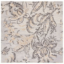 SAFAVIEH Blossom Fulton Floral Area Rug, Grey/Yellow, 6' x 6' Square