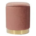 thumbnail image 1 of TOV Furniture Zoe Pouf de Rangement en Velours de Style Transitionnel, Rose, 14,2 Po H, 1 of 7