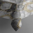 thumbnail image 3 of Gray Gold Hexagon Marble Pattern Rectangle Tablecloth 60"x84",Waterproof Polyester Rectangle Table Cloth, Wipeable Spillproof Polyester Tablecloth for Dining, Camping, Indoor and Outdoor, 3 of 5