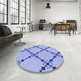 thumbnail image 3 of Ahgly Company Indoor Round Patterned Pastel Blue Area Rugs, 3' Round, 3 of 6