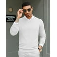 thumbnail image 3 of COOFANDY Men Casual V Neck Sweater Ribbed Knit Slim Fit Long Sleeve Pullover Top, 3 of 7