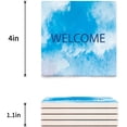 thumbnail image 3 of POGLIP Welcome in Blue Sky Set of 4 Coaster for Drinks, Absorbent Ceramic Stone Coasters Cup Mat with Cork Base for Home Kitchen Room Coffee Table Bar Decor, 3 of 4
