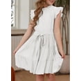 thumbnail image 6 of KISSMODA Girls Casual Midi Floral Dress Short Sleeve Holiday Party Wedding Guest Dresses for 5-13 Years, 6 of 7