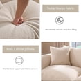 thumbnail image 4 of 87" Teddy Sherpa Sofa Couch for Living Room, 2 Seater Deep Seat Comfy Couch, 2 Cushions, 2 Pillows,Beige, 4 of 6