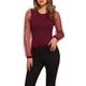 thumbnail image 1 of DARING DIVA Body de Manga Larga para Ropa de Club de Mujeres, Con Mangas de Malla, Mono Body XS Burdeos, 1 of 5