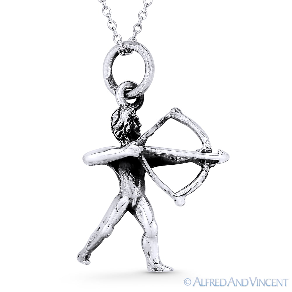 Details about   New Polished Rhodium Plated 925 Sterling Silver 3-D Zodiac Sagittarius Charm 