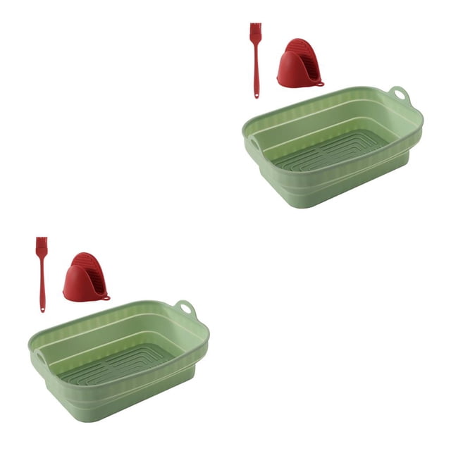 Advancent Cesta de silicona para freidora de aire, olla reutilizable para horno, forma cuadrada, utensilios para hornear, molde para pollo frito, Type3 NO3
