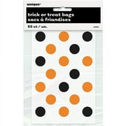 Unique Industries Assorted Colors Polka Dot Halloween Party Bags, 50 Count
