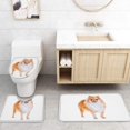 thumbnail image 4 of FMSHPON Dog Lover Decor 4 Piece Bathroom Set Shower Curtain Bath Rug Contour Mat and Toilet Lid Cover, 4 of 7