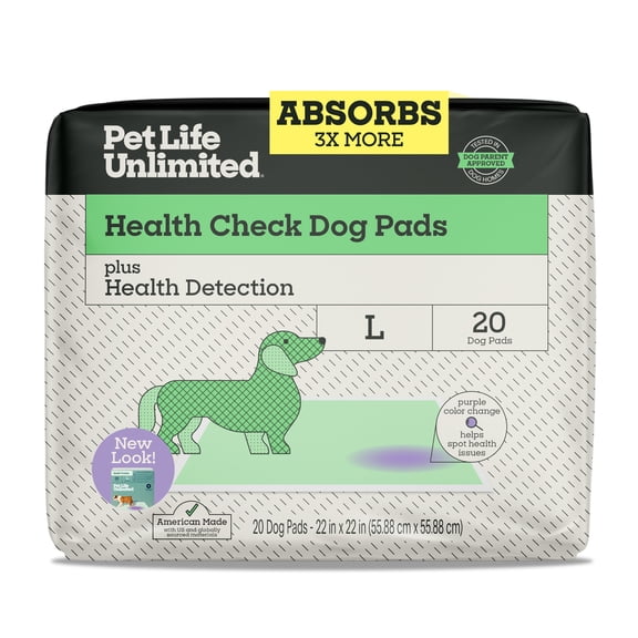 Pet Life Unlimited Health Check Dog Pads, Large, 22" x 22", 20ct