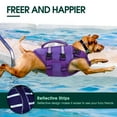 thumbnail image 4 of Kuoser Dog Life Jacket, High Flotation Dog Life Vest for Swimming Boating, Purple, XL, 4 of 8
