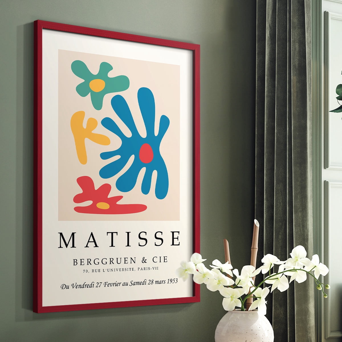 Matisse CCCXXIII in Red Solid Wood 8 x 10 Framed Print