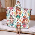 thumbnail image 5 of Colorful Fairy Princess Pattern Hooded Bath Towel，50"x30" for Ages 3 To 12 Kids, Quick Dry Lightweight Soft Microfiber Hood Beach Towel Cover Up for Kids, 5 of 7
