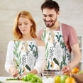 thumbnail image 3 of Pioneer Flower Floral Print Pattern Apron-Garden Aprons for Women with Pockets-Cotton Linen Waterproof Kitchen Cooking Gardening Aprons Adjustable for Kitchen,Cooking,BBQ and Salon 33x27 Inch, 3 of 7