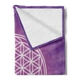 thumbnail image 2 of Geometry Soft Flannel Fleece Throw Blanket, Abstract Overlapping Circles on Vibrant Background Print, Cozy Plush for Indoor and Outdoor Use, 70" x 90", Fuchsia and Purple, by Ambesonne, 2 of 5