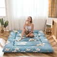 thumbnail image 4 of COSMOGO Floral Printed Japanese Roll Up Floor Futon Mattress flower 1 54" x 80" x 3" Polyester, Foam, 4 of 5