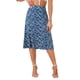 thumbnail image 1 of Faldas Midi Chic para Mujeres Inspire, Faldas A-Line de Cintura Elástica con Estampado Floral Ditsy, Azul XL, 1 of 6