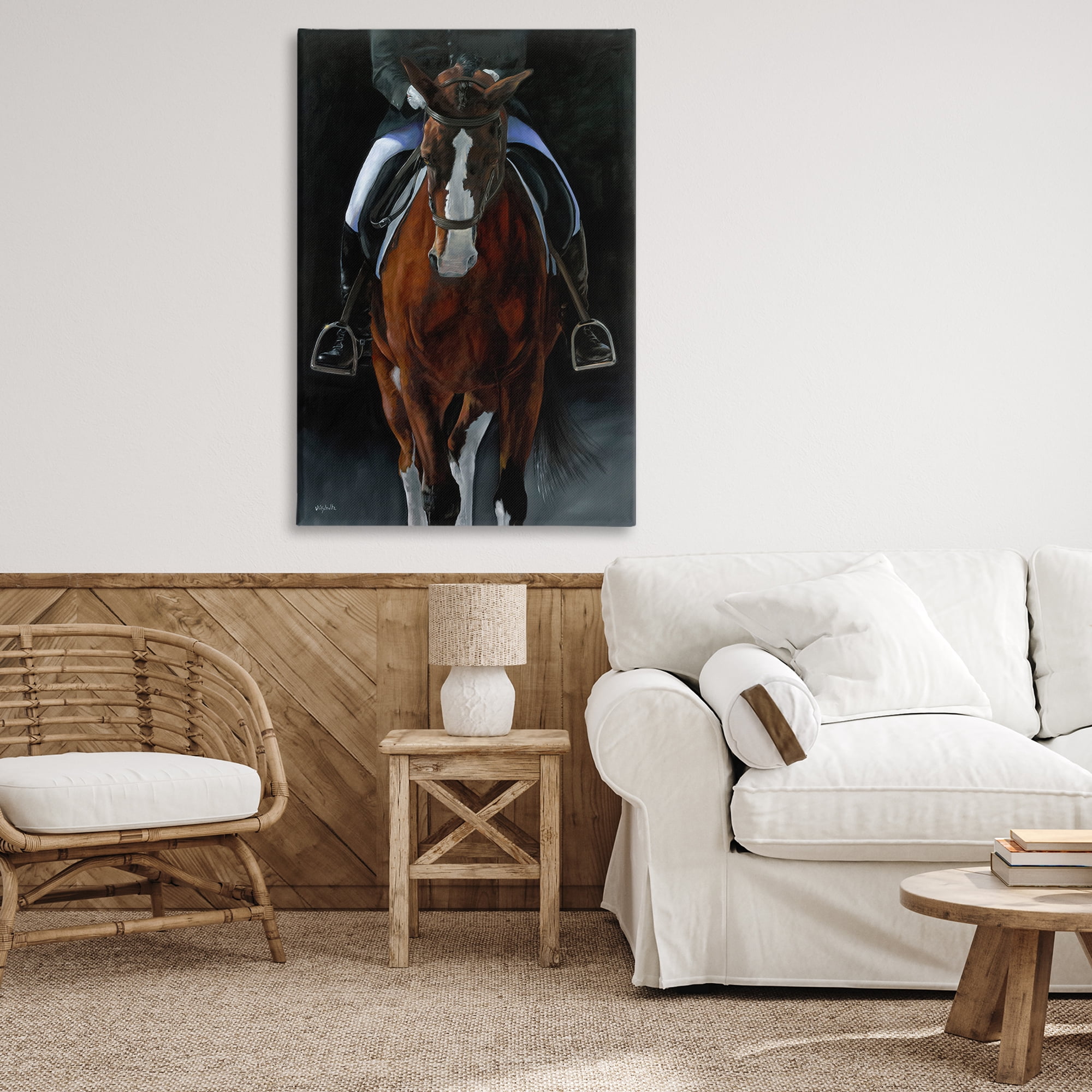 Stupell Industries Balance Trotting Horse Animals & Insects Painting Gallery Wrapped Canvas Art Print Wall Art, 30 x 45