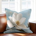 thumbnail image 2 of White Floral Throw Pillow Cover Magnolia Leaf Plant Cotton Linen Cushion Cover Throw Pillow Case with Invisible Zipper for Couch Sofa Bed Chair Car 26x26 Inch, 2 of 14