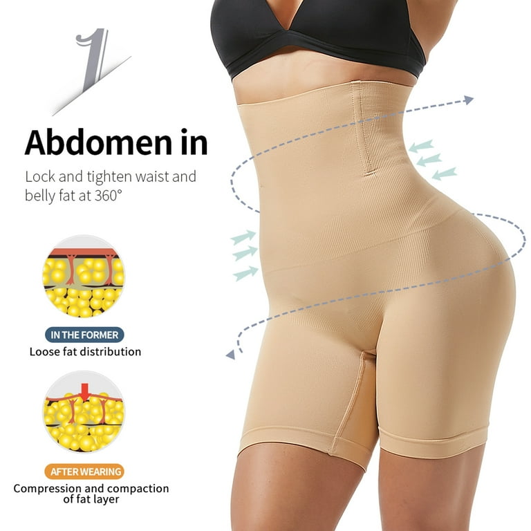 FITVALEN Women's Comfort Anti-Cellulite Shapewear High Waist Compression  Tummy Control Thigh Slimmer Shaper Panties Butt Lifter Shorts