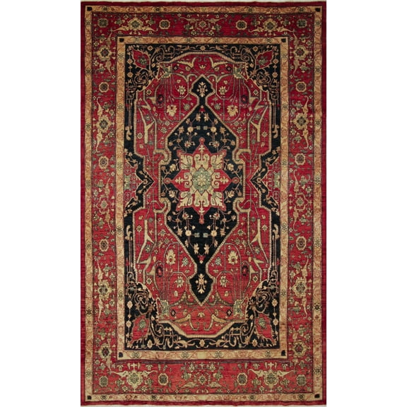 Peshawar Shuaib Rust/Blue Rug, 9'0" x 13'8"
