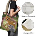 thumbnail image 3 of Bambi Bolso de tela con estampado de lienzo para mujer, bolsa de compras reutilizable y estética, con cremallera interior, regalo para mujer,40*40cm., 3 of 6
