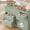 thumbnail image 7 of Homfa 7 Drawer Double Dresser, 47.2"W Contemporary Wood Chest of Drawer Storage Cabinet for Bedroom Living Room, Green, 7 of 7