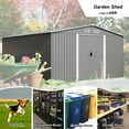 LZBEITEM 11 x 13 ft. Outdoor Metal Storage Shed,Galvanized Steel Garden