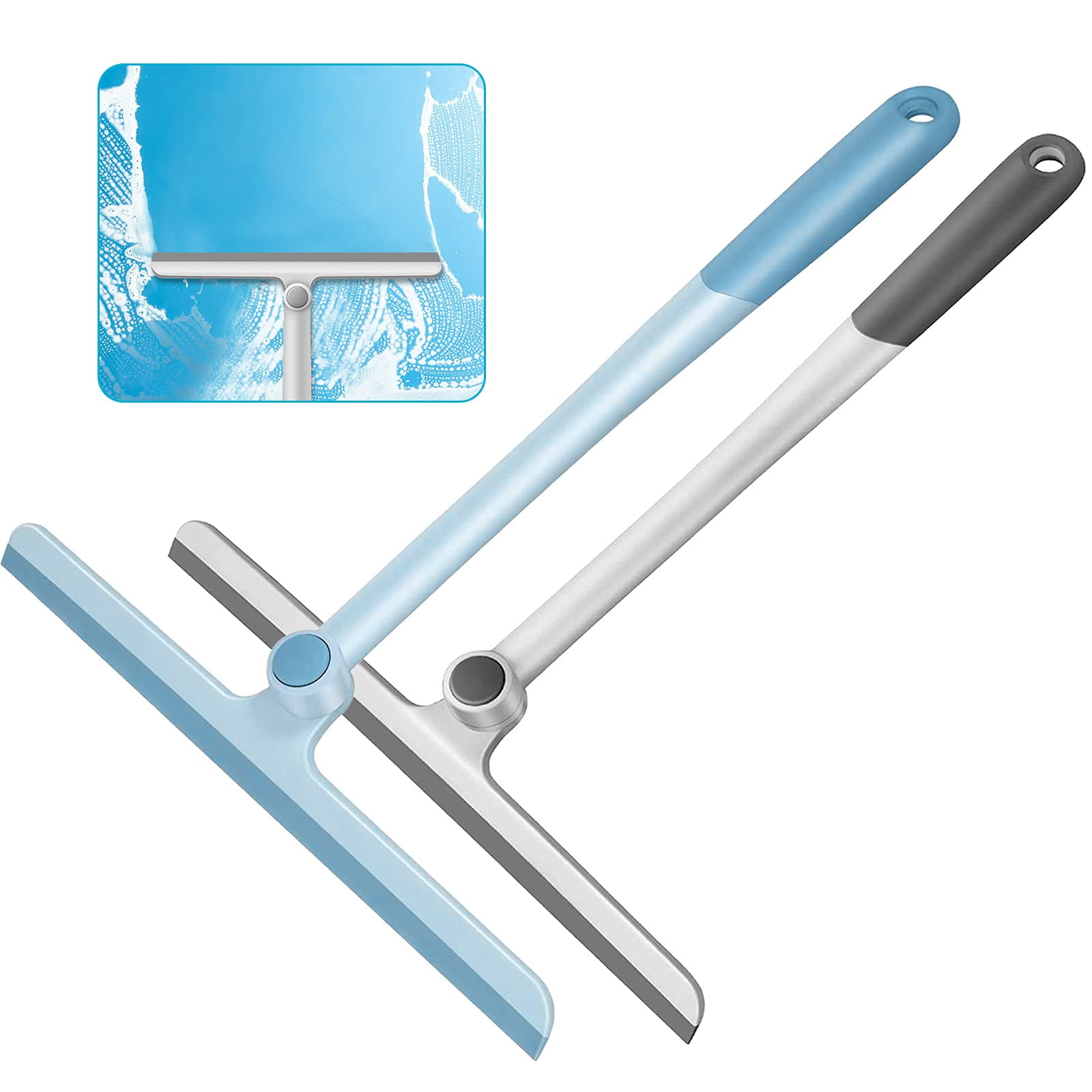 Powiller 2 Pack Squeegee for Shower Doors, Shower Squeegee for Glass