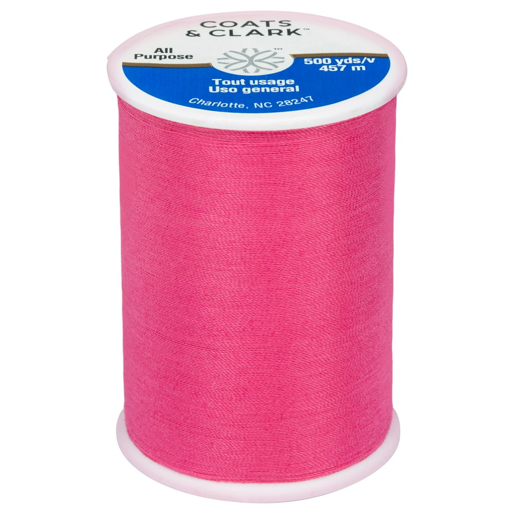 Coats & Clark All Purpose Hot Pink Polyester Thread, 500 Yards