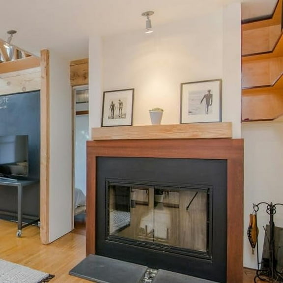 Fireplace Mantel Shelve, Solid Wood Baked Finish Wall-Mounted Floating Shelf for Over Fireplace, Handcrafted Floating Fireplace Mantels with Wooden Bracket, 72 x 8 x 6 Inches