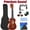 Brown, variant on 21" Acoustic Basswood Ukulele Starter Kit w/ Carring Bag, Strap, Picks, Clip-On Tuner, Extra String - All-Inclusive Set