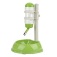 thumbnail image 1 of Comedero ajustable para perros, dispensador de comida y bebida, color verde, 1 of 14