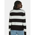 thumbnail image 3 of 99 Jane Street Women's and Women's Plus Striped Sweater with Bow Design, Midweight, Sizes XS-4X, 3 of 6