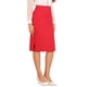 thumbnail image 4 of Falda Lápiz de Mujer Inspire Chic de Cintura Alta con Abertura y Cierre Invisible, Falda de Trabajo XS Roja, 4 of 5