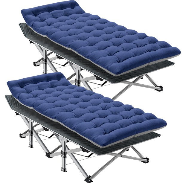 Slsy 2 Packs Folding Camping Cots for Adults, 75"x28" Heavy Duty