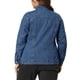 thumbnail image 3 of Chaqueta de mezclilla para mujer de tallas grandes Agnes Orinda, con botones y costuras, abrigo de mezclilla lavado, L azul mezclilla, 3 of 8