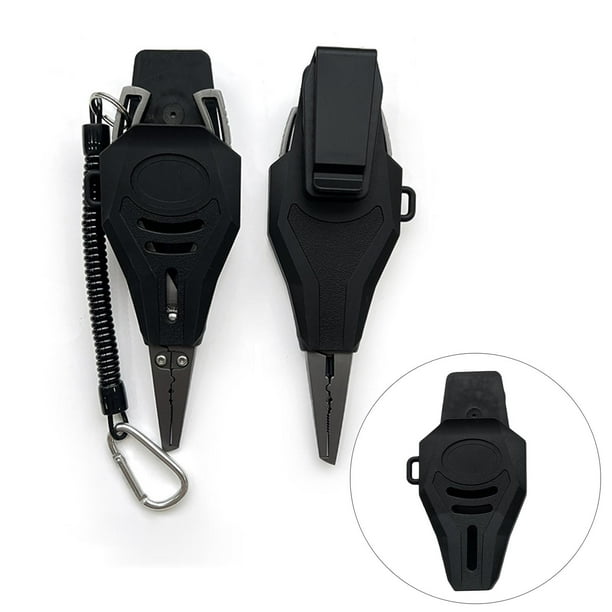 Alicates de pesca ligeros, bolsa de almacenamiento, herramienta negra de resistencia, funda con hebilla, equipo de pesca de bolsillo, cinturón Cola vaina de alicates de pesca