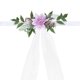 thumbnail image 2 of Silla nueva con respaldo de flores para banquete silla para celebración de boda decoración flor artificial púrpura + malla de 15x1M ANGGREK  Otros, 2 of 8
