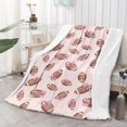 thumbnail image 2 of Football Bow Pink Pattern Soft Sherpa Fleece Throw Blanket, Warm Cozy Plush Blanket for Sofa Bed Couch, All Season, 60"x80", 2 of 5