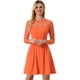 thumbnail image 1 of Vestido corto de fiesta Allegra K de una línea transparente de malla con lunares de corazón Naranja S, 1 of 6