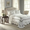 thumbnail image 4 of Modern Heirloom Heather White/Blue Floral Embroidered Bedspread, Twin, All Ages, 4 of 4