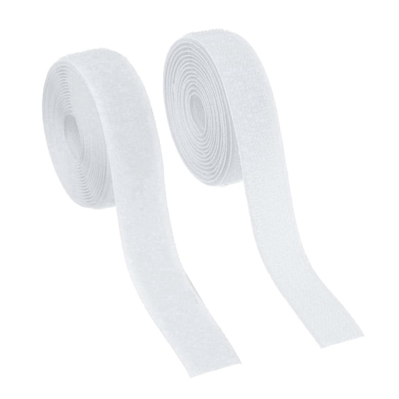 Sew on Hook and Loop Tape, 0.75 Inch Width Non-Adhesive Back Nylon Fastener Strips 5 Yards - White