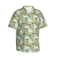 thumbnail image 2 of Balery Rabbit And Carrot Print Men's Hawaiian Shirts Short Sleeve Beach Shirt Relaxed Fit Vacation Button Down Shirts-X-Large, 2 of 9